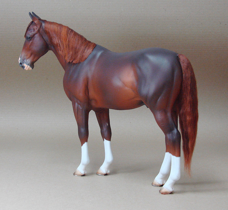 Escultura Cavalo Quarto de Milha Marrom