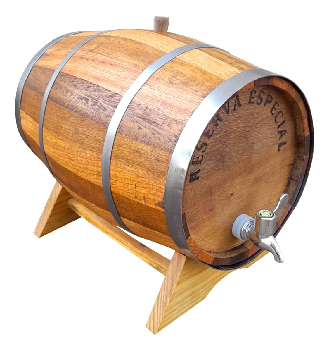 Barril Carvalho 5 Litros Pinga Cachaça Whisky Torneira Luxo