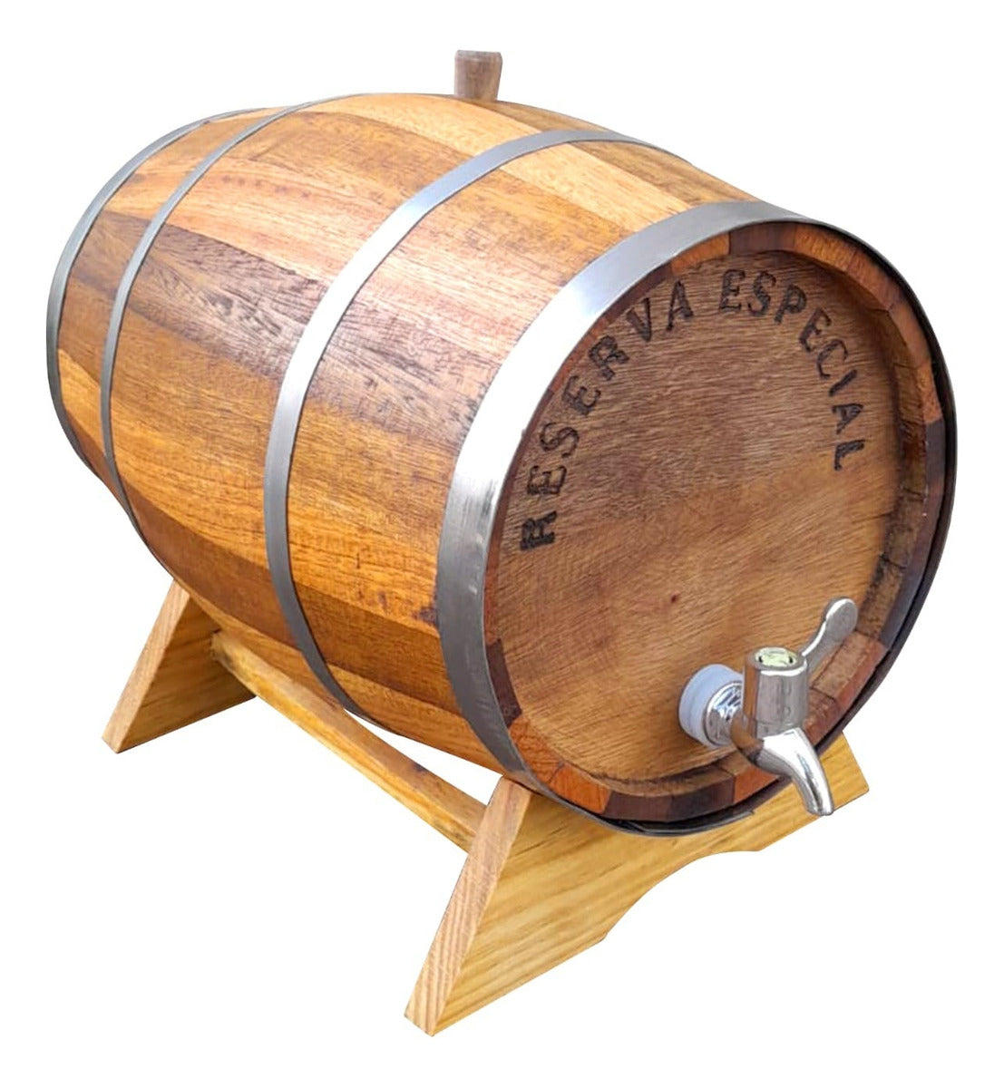 Barril Carvalho 5 Litros Pinga Cachaça Whisky Torneira Luxo