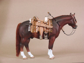 Escultura Cavalo Quarto de Milha Marrom