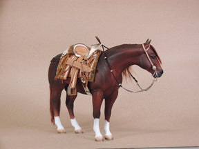 Escultura Cavalo Quarto de Milha Marrom
