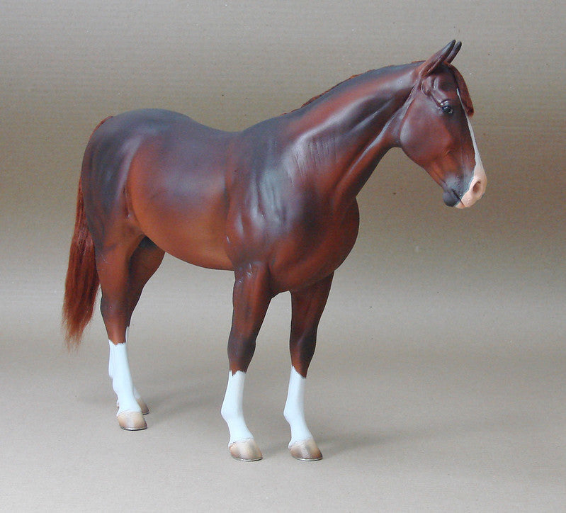 Escultura Cavalo Quarto de Milha Marrom
