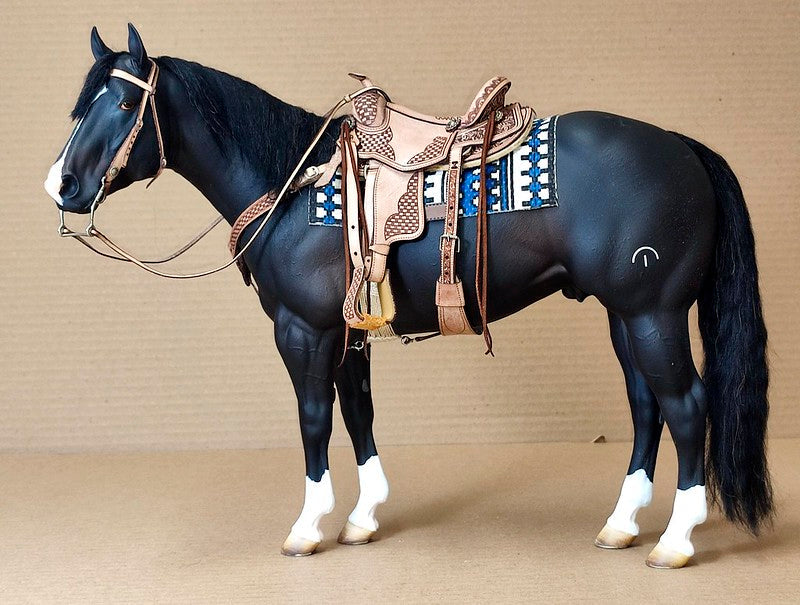 Escultura Cavalo Quarto de Milha Preto